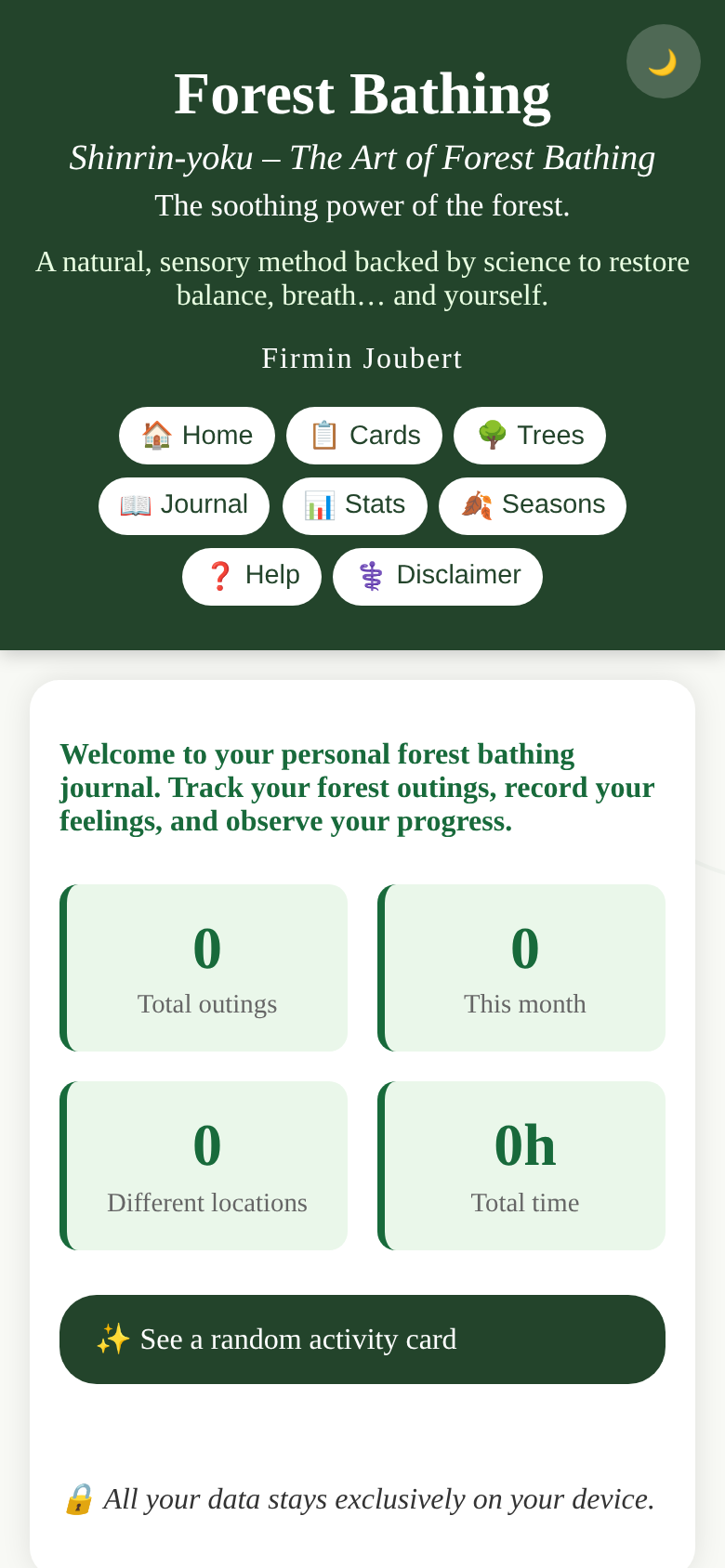 Companion app — home screen