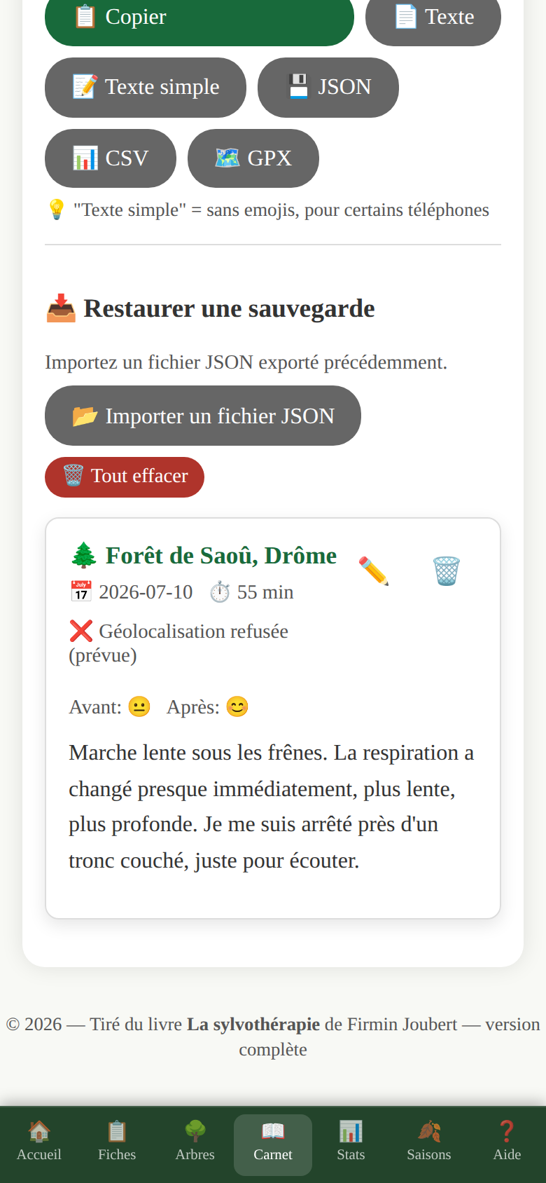 Application — carnet